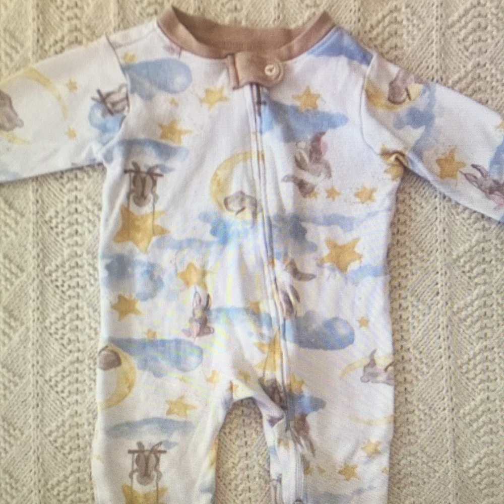 Kids One Piece Pajama with Star and Moon Print